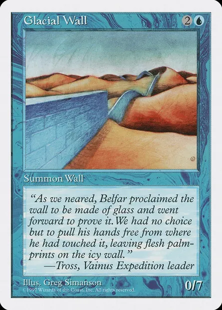 Glacial Wall, Magic card 5ED 91 — Fifth Edition set