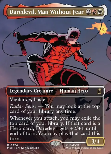 Daredevil, Man Without Fear, Magic card MSH 324 — Marvel Super Heroes set