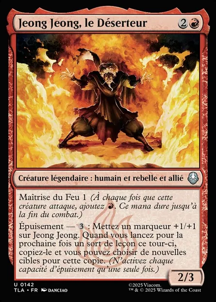 Jeong Jeong, le Déserteur, carte Magic TLA 142 — extension Avatar: The Last Airbender