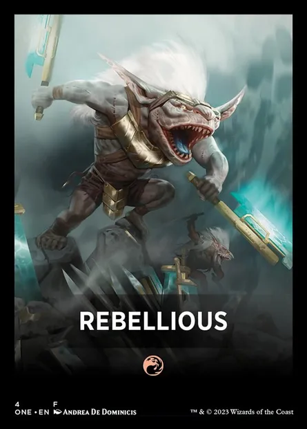 Rebellious, Magic card FONE 4 — Phyrexia: All Will Be One Jumpstart Front Cards set