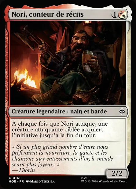 Nori, conteur de récits, carte Magic HOB 161 — extension The Hobbit