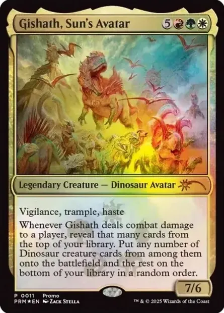 Gishath, avatar du Soleil, carte Magic PMEI 2026-5 — extension Media and Collaboration Promos