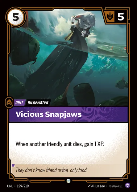 Vicious Snapjaws, Riftbound card UNL 129 — Unleashed set