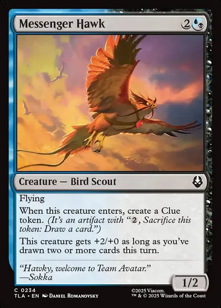 Messenger Hawk, Magic card TLA 234 — Avatar: The Last Airbender set