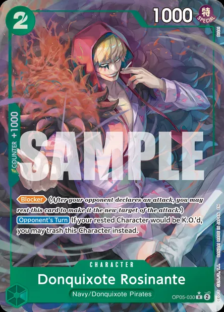 Donquixote Rosinante, One Piece card OP05-030 — AWAKENING OF THE NEW ERA set