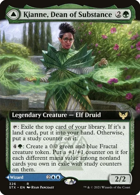 Kianne, doyenne de la substance // Imbraham, doyen de la théorie, carte Magic STX 326 — extension Strixhaven: l'Académie des Mages