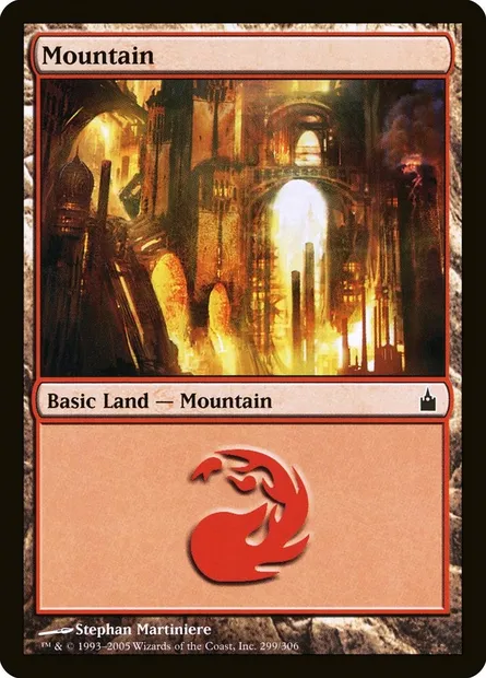 Mountain, Magic card RAV 299 — Ravnica: City of Guilds set