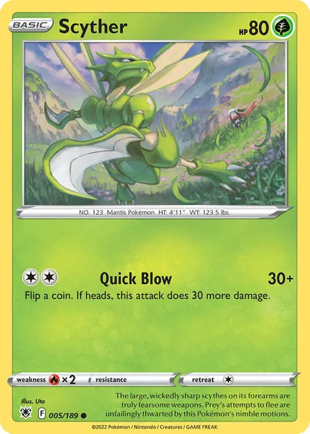 Scyther, Pokémon card ASR 005 — Astral Radiance set