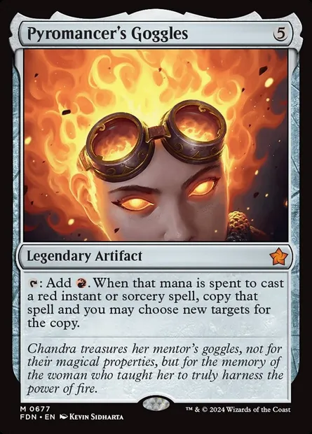 Pyromancer's Goggles, Magic card FDN 677 — Foundations set
