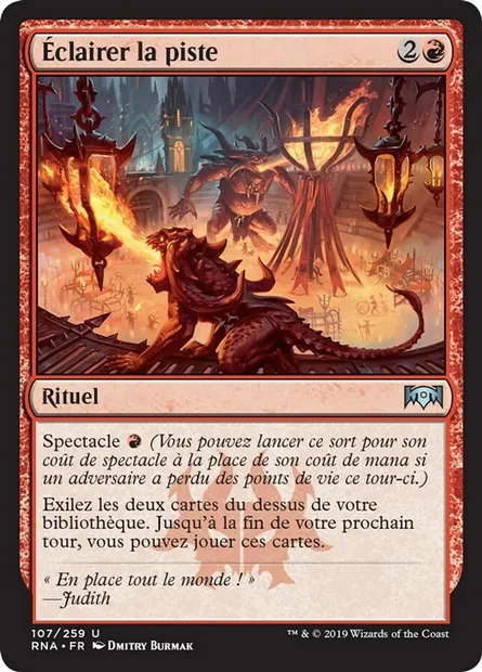 Éclairer la piste, carte Magic RNA 107 — extension L'allégeance de Ravnica