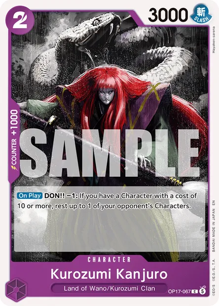 Kurozumi Kanjuro, One Piece card OP17-067 — THE WORLD’S STRONGEST WARRIORS set