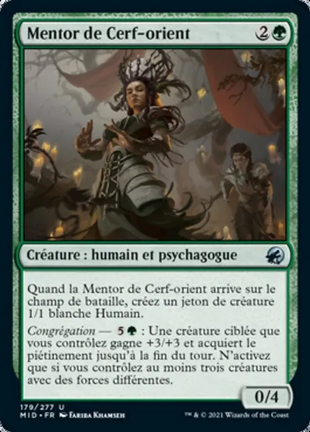 Mentor de Cerf-orient, carte Magic MID 179 — extension Innistrad : chasse de minuit