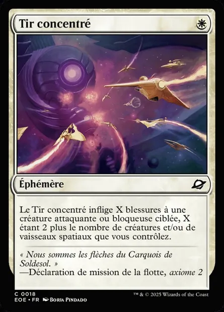 Tir concentré, carte Magic EOE 18 — extension Edge of Eternities