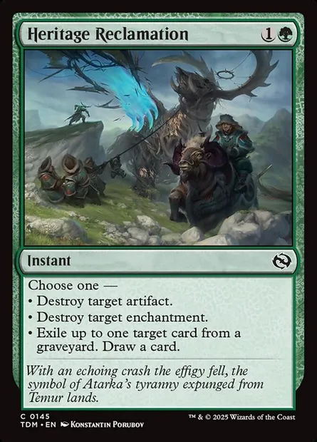 Heritage Reclamation, Magic card TDM 145 — Tarkir: Dragonstorm set