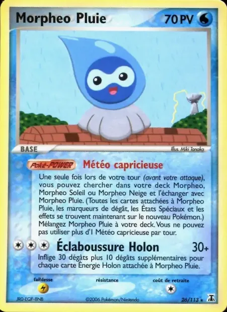 Morpheo Pluie, carte Pokémon DS 26 — extension EX Espèces Delta