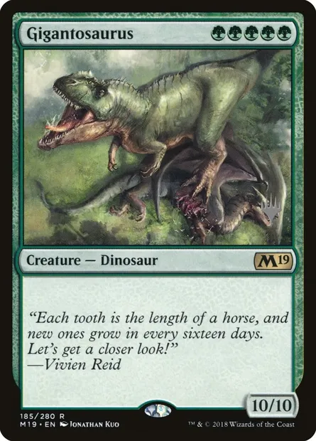 Gigantosaurus, Magic card PM19 185p — Core Set 2019 Promos set
