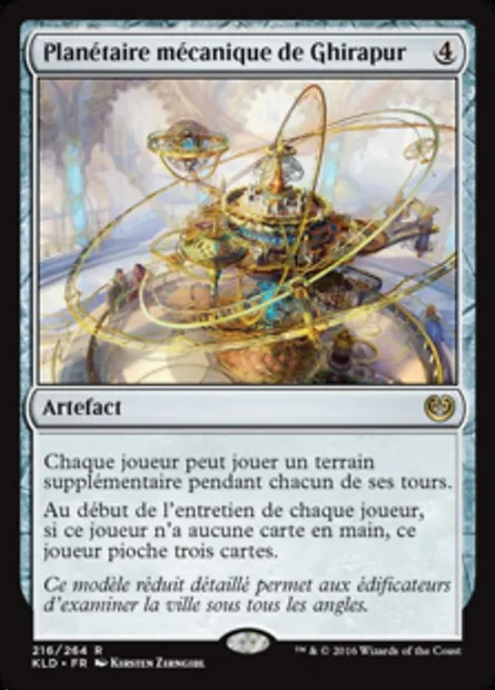 Planétaire mécanique de Ghirapur, carte Magic KLD 216 — extension Kaladesh