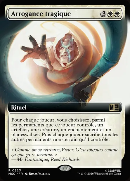 Arrogance tragique, carte Magic MSC 323 — extension Marvel Super Heroes Commander