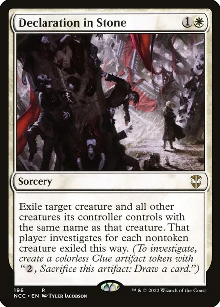 Declaration in Stone, Magic card NCC 196 — New Capenna Commander set
