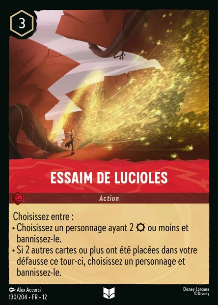 Essaim de lucioles, carte Disney Lorcana CH12-130 — extension Contrées Inconnues