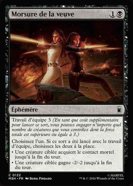 Morsure de la veuve, carte Magic MSH 122 — extension Marvel Super Heroes