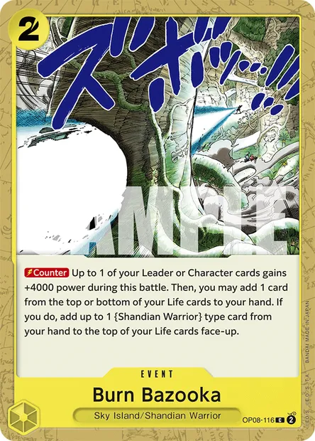 Burn Bazooka, One Piece card OP08-116 — TWO LEGENDS set