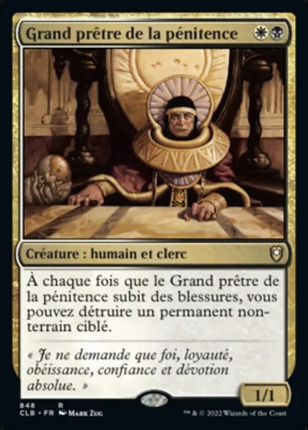 Grand prêtre de la pénitence, carte Magic CLB 848 — extension Commander Légendes : la bataille de la Porte de Baldur