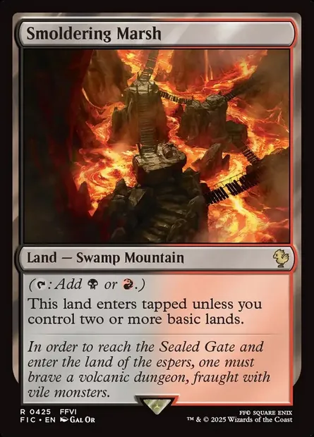Smoldering Marsh, Magic card FIC 425 — Final Fantasy Commander set