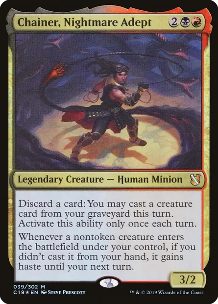 Chainer, Nightmare Adept, Magic card C19 39 — Commander 2019 set