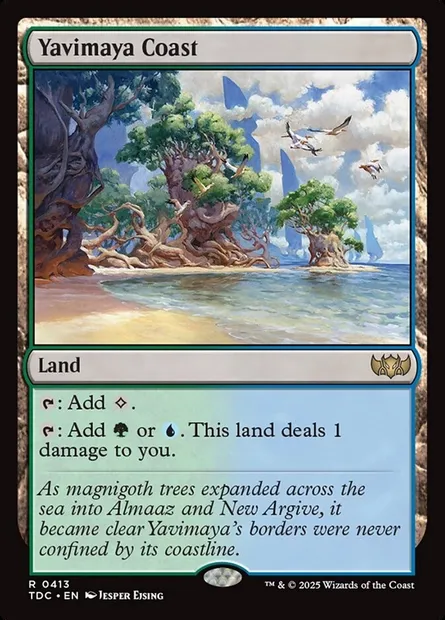 Yavimaya Coast, Magic card TDC 413 — Tarkir: Dragonstorm Commander set