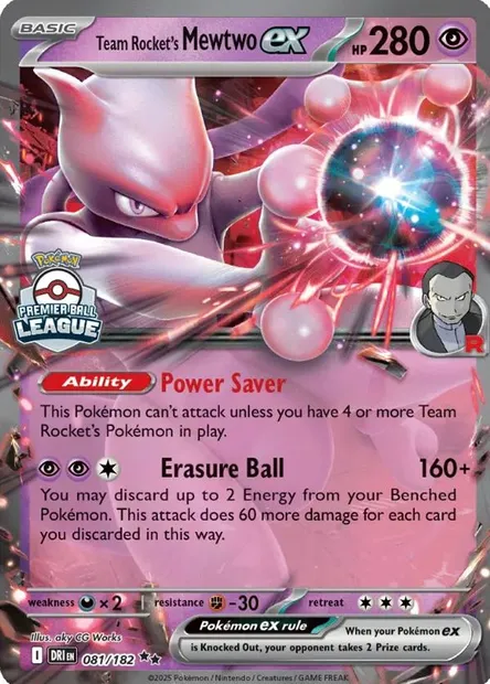 Mewtwo-ex de la Team Rocket, carte Pokémon LGP 081-3 — extension League Promos