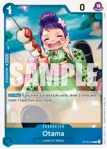 Otama, One Piece card OP13-043 — CARRYING ON HIS WILL set