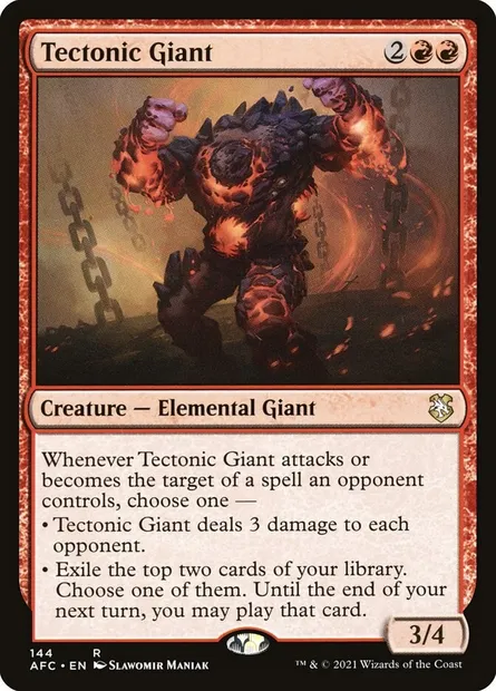 Tectonic Giant, Magic card AFC 144 — Forgotten Realms Commander set