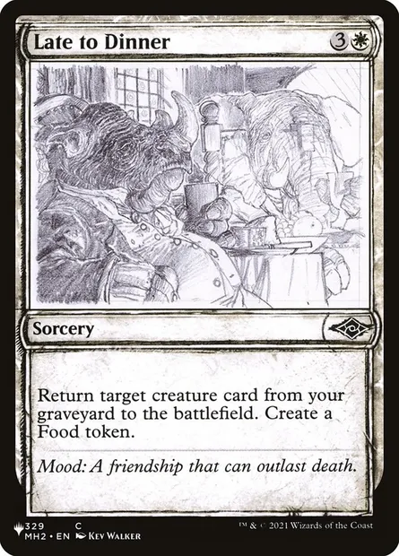 En retard pour le dîner, carte Magic PLST MH2-329 — extension The List