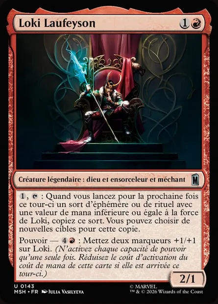 Loki Laufeyson, carte Magic MSH 143 — extension Marvel Super Heroes