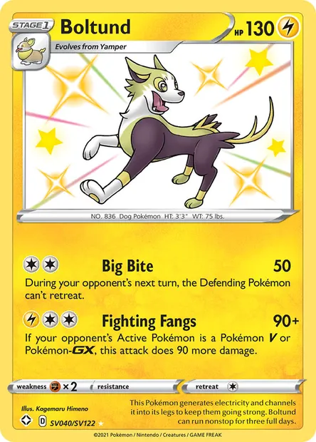 Boltund, Pokémon card SHF SV040 — Shining Fates set