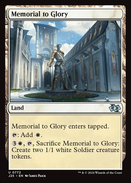 Memorial to Glory, Magic card J25 772 — Foundations Jumpstart set