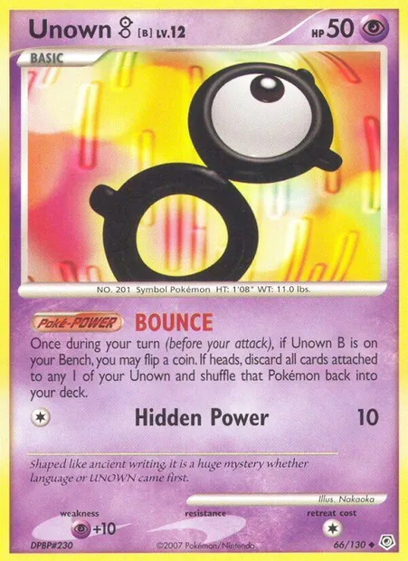 Unown B, Pokémon card DP 66 — Diamond & Pearl set