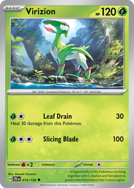 Virizion, Pokémon card JTG 015 — Journey Together set