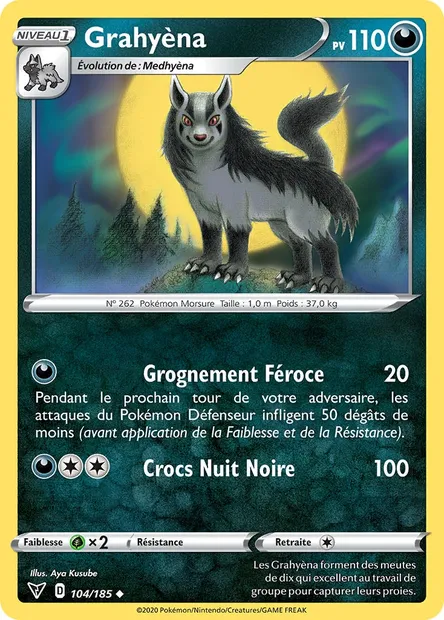Grahyèna, carte Pokémon VIV 104 — extension Voltage Éclatant