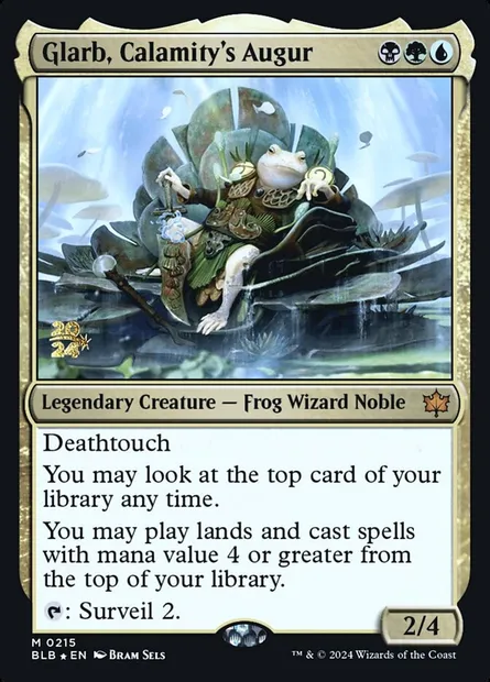 Glarb, Calamity's Augur, Magic card PBLB 215s — Bloomburrow Promos set