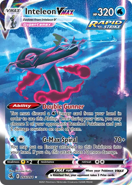 Inteleon VMAX, Pokémon card FST 266 — Fusion Strike set
