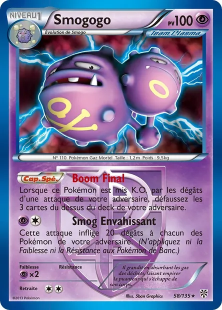 Smogogo, carte Pokémon PLS 58 — extension Tempète Plasma