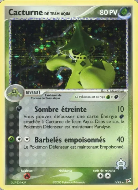 Cacturne de Team Aqua, carte Pokémon MA 1 — extension EX Team Magma vs Team Aqua