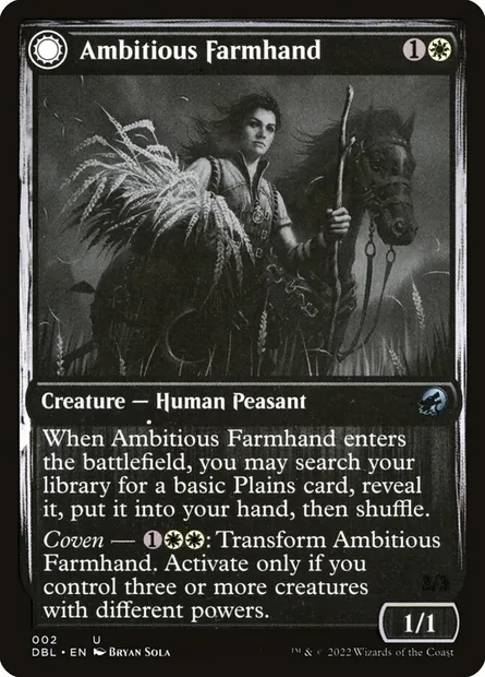 Ambitious Farmhand // Seasoned Cathar, Magic card DBL 2 — Innistrad: Double Feature set