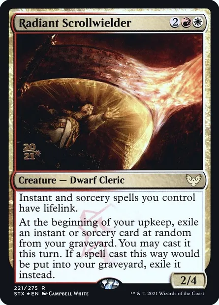 Radiant Scrollwielder, Magic card PSTX 221s — Strixhaven: School of Mages Promos set