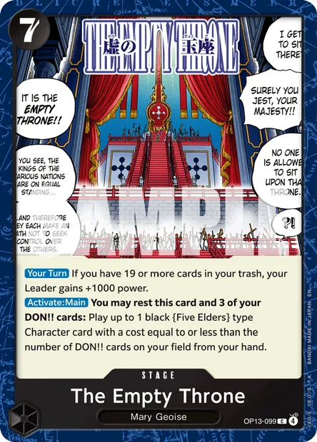 The Empty Throne, One Piece card OP13-099 — CARRYING ON HIS WILL set