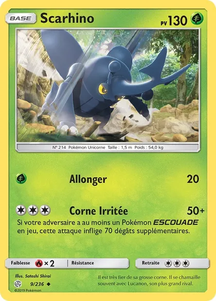Scarhino, carte Pokémon CEC 9 — extension Éclipse Cosmique