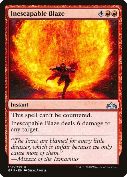 Inescapable Blaze, Magic card GRN 107 — Guilds of Ravnica set