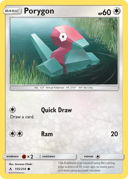 Porygon, Pokémon card UNB 155 — Unbroken Bonds set